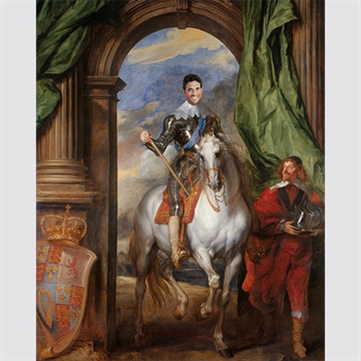 Custom Renaissance Portrait and Royal Portrait King Charles on Horseback from Photo,by myDaVinci - myDaVinci